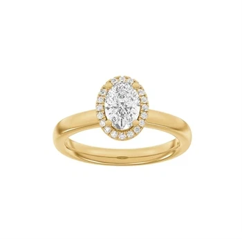 14 kt rødguld Halo Luxury by Siersbøl, med i alt 1,12 ct Top Wesselton / SI